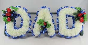 Customisable Artificial Silk Flower Letter Name Tribute for Funeral or Grave MUM DAD NAN