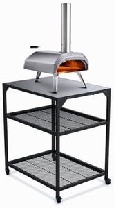 Ooni Medium Modular Table - Pizza Oven Cart, Metal Stainless Steel Pizza Oven Stand, Grill Barbecue Stand, Outdoor Kitchen Table, Pizza Oven Accessories, Outdoor Pizza Oven Tables, Pizza Station