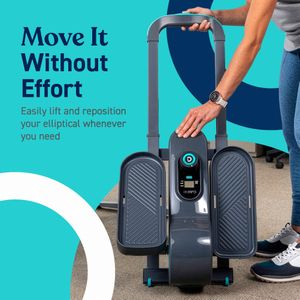 Cubii Go Under Desk Elliptical Trainer – Aqua, LCD Tracker, Adjustable Resistance