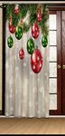 Yb Homes Digital Christmas Door Curtains 1 Piece 7Ft | 3D Printed Xmas Panel and Drapes for Living Room Kids Room | Decorative Polyester Festive Themed Curtains | 4x7 Feet | Baloons