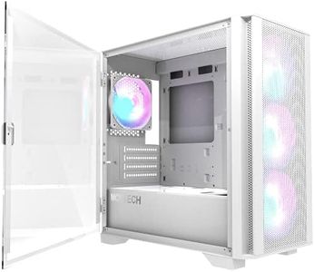 Montech AIR 100 ARGB - Tower - Micro ATX - windowed Side Panel (Tempered Glass) - no Power Supply (ATX) - White - USB/Audio