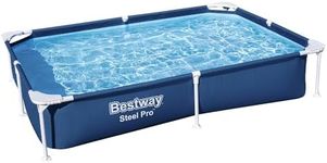 Bestway Steel Pro 87" x 59" x 17" Rectangular Above Ground Outdoor Swimming Pool