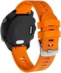 OVERSTEP Band for Garmin Forerunner 245, 20mm Soft Silicone Replacement Watch Strap, Compatible with Garmin Vivoactive 3/Venu Sq/Vivomove HR/Forerunner 245/245 Music/Forerunner 645/645 Music, Orange