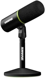 Shure MV6 Gaming Microphone, Dynamic USB PC Mic for Video Games & Streaming - Desktop Stand, Background Noise Cancellation, Tap-to-Mute & 3.5mm Output for Real-Time Headphone Monitoring