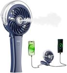 HandFan 4000mAh Upgraded Handheld Misting Fan, 50ml Water Tank, Rechargeable Personal Mister Fan Portable AC, Spray Water Mist Fans, Foldable Cooling Ice Fans for Beach Travel Outdoors(Royal Blue)