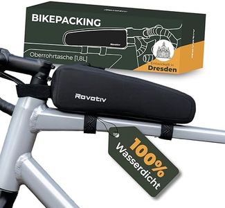 Rovativ® Bikepacking Oberrohrtasche [1,8 Liter] 100% Wasserdicht - Top Tube Bag - extra Fester Halt - Neuer Reißverschluss - für Gravelbike, Rennrad, MTB