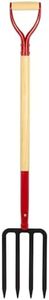 Dikuyeel Heavy Duty Garden Fork for Digging, 4 Tines Pitch Fork for Gardening Compost, Garden Pitch Fork with Wooden Handle, 45 Inches