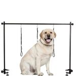 H-Shape Pet Grooming Arm with Clamp Dog Grooming Loop Noose,Qiwey Heavy Duty Aluminum Alloy Frame with 35.4’’Adjustable Height and 35.4’’ ~ 47.2’’ Adjustable Width