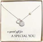 CATHY'S CONCEPTS Personalized Silver Open Heart Medallion Necklace, Monogrammed Letter W