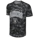 FOCO NFL Men's Officially Licensed Big Logo Wordmark Camo Performance Game Day Team Color Crewneck T-Shirt, Las Vegas Raiders - Black, Small