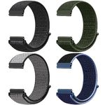 Runostrich Quick Release Watch Strap 22mm 20mm 19mm 18mm, Nylon Sport Loop Bands for Samsung Galaxy Watch/Garmin Watch/Fossil Watch/Amazfit Watch/Huawei Watch Nylon Replacement Strap Women Men,4pcs