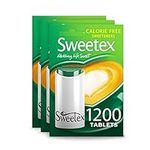 Sweetex Sugar Free, Calorie Free Sweetener Tablets, Convenient Pocket Size Dispenser, Pack of 3, Total of 3600 Tablets