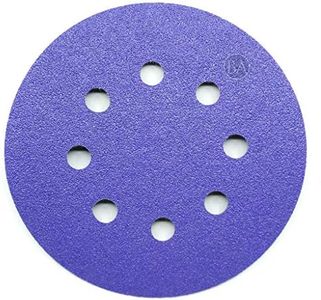 Benchmark Abrasives 5 Inch Sanding Discs Hook and Loop, Ceramic 8 Holes Adhesive Sandpaper for Surface Blending, Automotive - Orbital Sander Sandpaper (50 Discs), 120 Grit