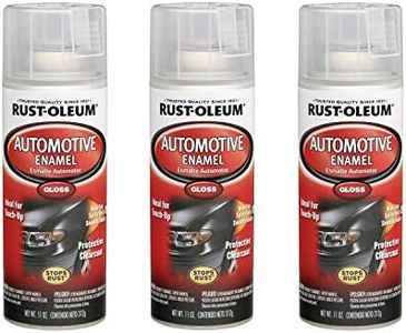 Rust-Oleum 257884-3PK Automotive Enamel Spray Paint, 11 oz, Gloss Clear, 3 Pack