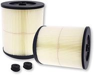 PUREBURG 9-17816 Replacement Filter Compatible with Craftsman 17816 Wet & Dry Vacs 5 GAL. Larger Made 1988 & Later,2-Pack Red-Stripe Filter