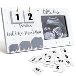 Johiux Baby First Scan Photo Frames Pregnancy Announcement Gifts,Baby Sonogram Picture Frame Countdown Weeks,Ultrasound Picture Pregnant Mom Wooden Photo Mum to be Pregnancy Gifts.