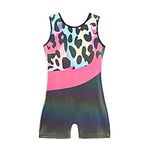 Cucudy Gymnastics Leotards for Girls Gradient Sparkle Color Dance Leotard Sleeveless Dancewear Girls Leotards 5-12 Years