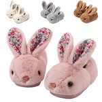 Hitopteu Kids Slippers Boys Girls Cute Bunny Slippers Winter Plush Warm House Shoes Soft Anti-Slip Novelty Rabbit Slippers for Toddler Pink A 6-7 UK 24-25 EU 170