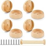 Wooden Closet Pole Sockets Closet Rod Holders for Wardrobe Hallway Bathroom Curtain Clothing Store, 1-3/8" Pole (4 Pack)