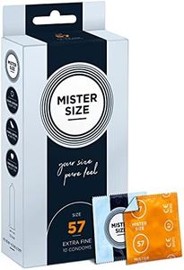 MISTER SIZE – Pure Feel Profilattici Lubrificanti (Extra Sottili, Extra Lubrificati) / Taglia Individuale 57 mm a un Pacco da 10 - Preservativi Sottili 100% Lattice Naturale