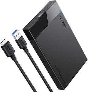 UGREEN USB 3.0 Boîtier Externe pour Disque Dur 2,5 Pouces SATA III II I HDD SSD avec 5Gbps UASP Supporte Windows Mac OS Linux, Câble USB 3.0 Inclus
