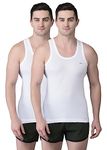 Dollar Bigboss Men's White Pack of 2 Vest (8902889523514_MBVE-01-FINERN-WHT-PO2-L)