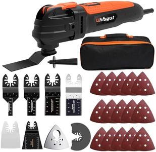 Uhfsyut 6-Speed Oscillating Multi-Tool with 23pc Kit & Storage Case | Quick-Change Blades for Wood/Metal/PVC | Includes Sanding Disc, Scraper, 15 Sandpapers ﻿