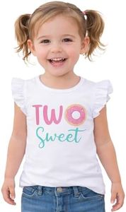 Luke and Lulu Two Sweet Birthday Shirt - Flutter Sleeve Top For Her 2nd Birthday - Photo-Ready