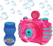 Little Kids Fubbles Bubble Camera with Realistic Shutter Sound, Fun Lights and Music. Includes Premium Bubble Solution, Pink (47302E)