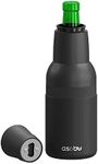 Asobu Frosty Beer Holder 2 Go Vacuum Insulated Double Walled Stainless Steel Beer Can and Bottle Cooler with Beer Opener Eco Friendly and Bpa Free (Black)