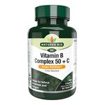 Natures Aid Vitamin B Complex 50 + C (High Potency) with Vitamin C - 90 Tablets