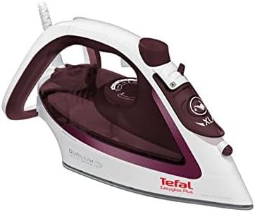 Tefal FV5716 Easygliss Plus Dampfbügeleisen | 190 g/Min. Dampfstoß | Vertikaldampf | XL Wassereinfüllöffnung | stabile Ablage | Durilium AirGlide Bügelsohle | Weiß/Bordeaux