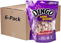 Dingo Mini Bones Rawhide for Dogs, Dog Chews Made with Real Chicken 210-count