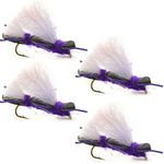 The Fly Fishing Place Chubby Chernobyl Ant Purple Foam Body Trout Fly Fishing Flies - 4 Flies - Hook Size 10 - Trout and Bass Flies