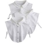 LoudSung Detachable Half Shirt Blouse Elegant Fake Collar Set for Office Women Girls 3PCS