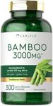 Bamboo Extract Capsules | 3000mg | 300 Count | 210mg Silica | Non-GMO, Gluten Free Supplement | by Carlyle