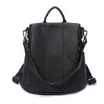 Women Backpack purse girls Anti-theft rucksack Faux Leather shoulder bag for ladies (black) …