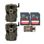 Stealth Cam Fusion X 26MP Trail Camera (Verizon, 2-Pack) with 32GB Ultra SDHC UHS-I Memory Card (2-Pack) Bundle and All-in-One High Speed USB 2.0 Card Reader (5 Items)