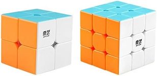 D-FantiX QYTOYS Speed Cube Bundle 2x2 3x3 Magic Cube Set Qidi s 2x2 Warrior W 3x3 Stickerless Puzzle Toy