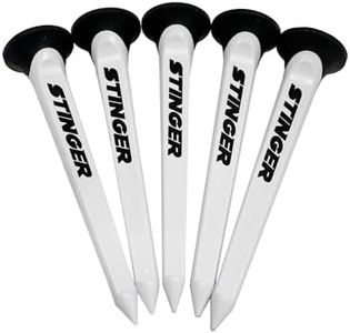 Stinger Large Golf Tees- 5 Pack - Durable Plastic Golf Tees for Driver and Fairway Woods - Increase Distance Off The Tee. Stinger Golf tee Designed to Increase Your Ball Speed and Driving Distance