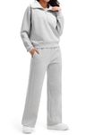 Libin Women Workout Sets Two Piece Sweatsuit Set Fall Winter Travel Vacation Casual Trendy Outfits Two Piece Lounge Matching Sets Clothing Sweatshirt Sweatpants Pullover, Grey Small