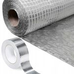 Trade Store Vapour Barrier Membrane + Aluminium Tape Set - Insulating Aluminium Foil Barrier - Use for Flooring Insulation - Roof Insulation - Insulation for Walls - 1m x 50m - 50 sq/m