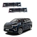 WheelCore Number Plate Frame with Chrome Suitable for Toyota Innova Hycross (2023-Present) - Set of 2pcs