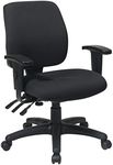 Office Star 33327-30 Mid Back Dual Function Ergonomic Chair with Ratchet Back Height Adjustment with 2-Way Adjustable Arms, Black