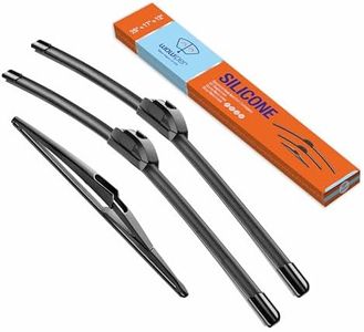 WOWIPER Silicone Windshield Wiper Blades with Rear Wiper Blade for Nissan Rogue 2015-2022 Pathfinder 2013-2020, All-Season Automotive Replacement Windshield Wipers for My Car - 26"+17"+12" (Set of 3)