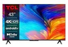 TCL 43P639K 43-inch 4K Smart TV, HDR, Ultra HD, TV Powered by Android Bezeless design (Freeview Play, Game Master, Dolby Audio, HDR 10 compatible with Google assistant & Alexa)