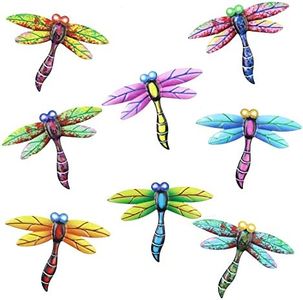 8 Pieces Metal Dragonfly Wall Decor Outdoor, Outdoor Hanging Dragonfly Decor, Dragonfly Garden Decorations, Outdoor Art Decoration Dragonfly for Indoor or Outdoor Decor