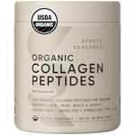 Sports Research Organic Collagen Peptides Unflavored Dietary Supplement Powder, 300g