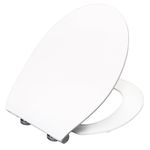 BEMIS Click&Clean® Slim Soft Close Toilet Seat. Top Fix Toilet Seat, with Quick Release Click & Clean Technology. White Toilet Seat with Steel Hinges, Universal, Slim Design