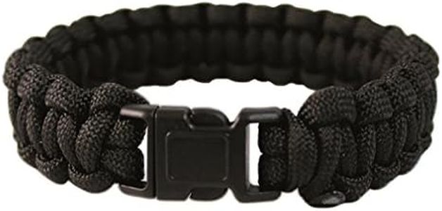Mil-Tec Pulsera Paracord de 22 mm, color negro, Medium, Poliéster, Sin piedra